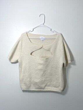 Piper & Scoot Things Between Cream Cutout Knit Top 3XL